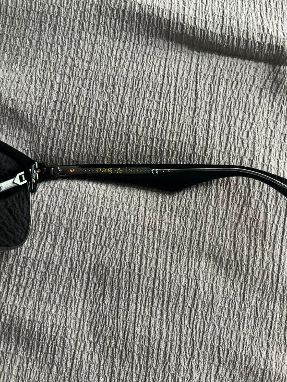 rag & bone RNB5007/S Polarized Sunglasses Black/Silver + Case